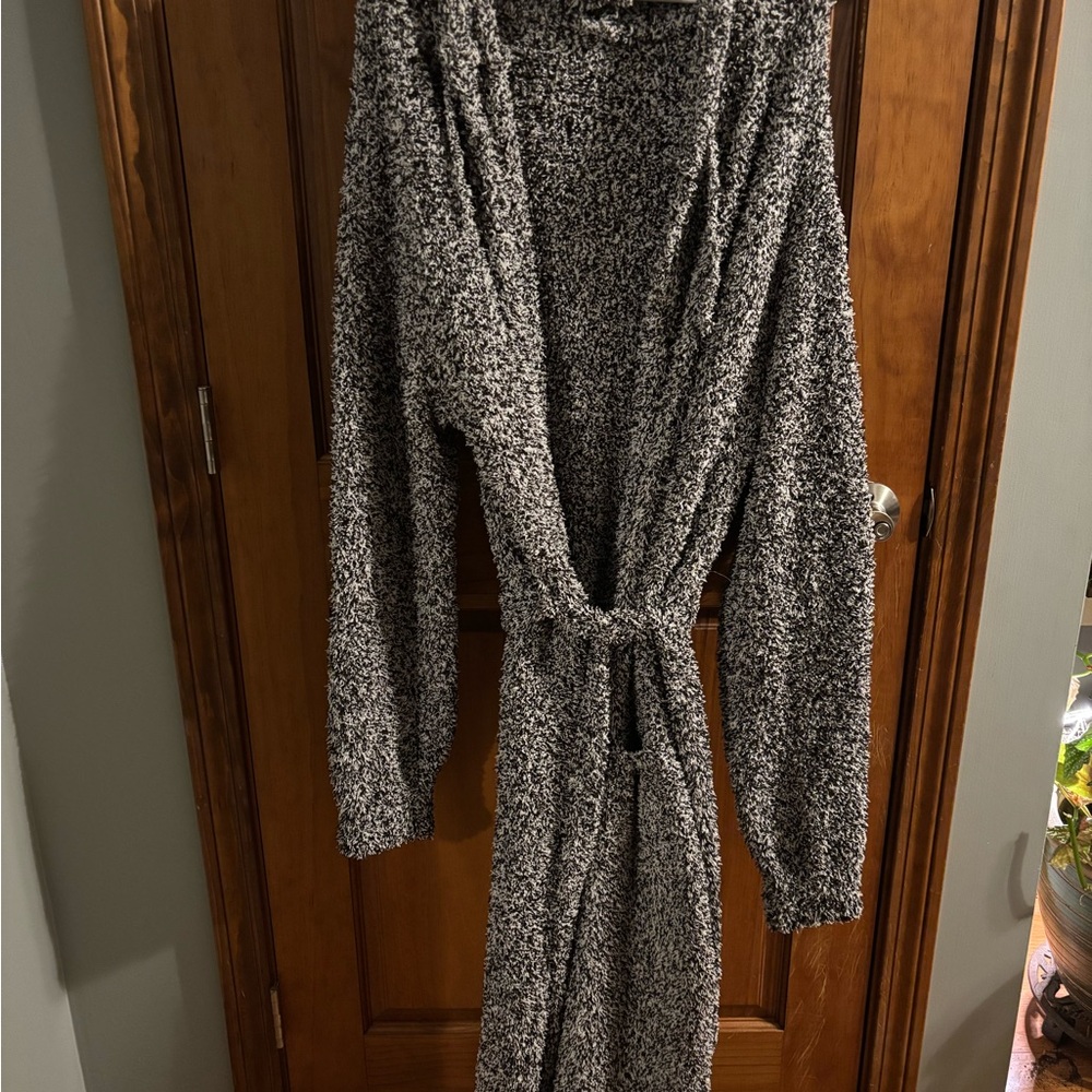 Elegant Black and White Women's Robe by Big Blanket